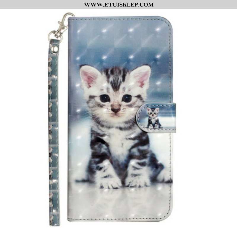 Etui Folio do iPhone 13 Pro Max z Łańcuch Kitten Light Spots Z Paskiem